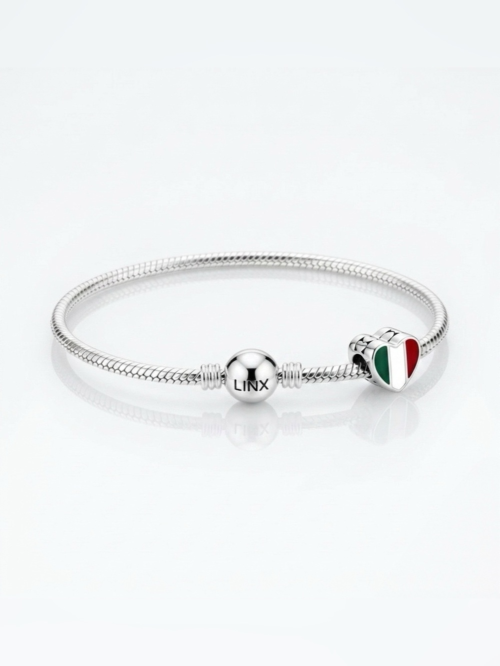 Italian Flag Heart Charm